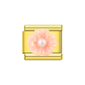 Pink tulip Gold Charm