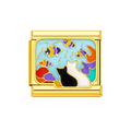 2 Cats Gold Charm