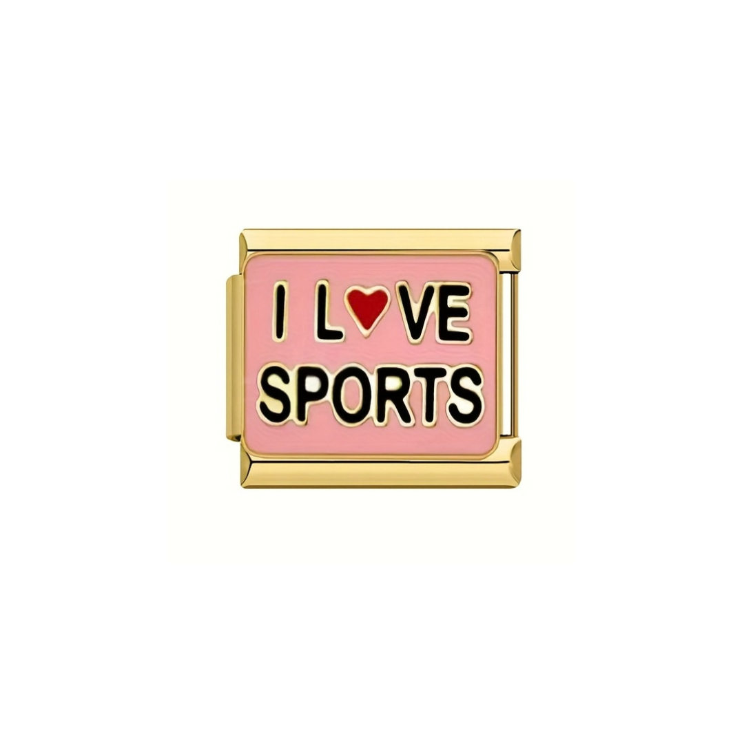 I love Sports Gold Charm