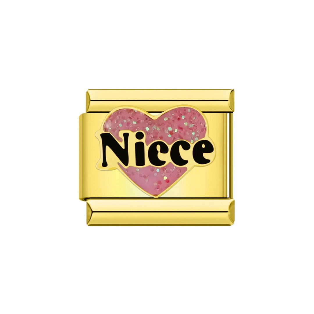 Pink Heart Niece Gold Charm