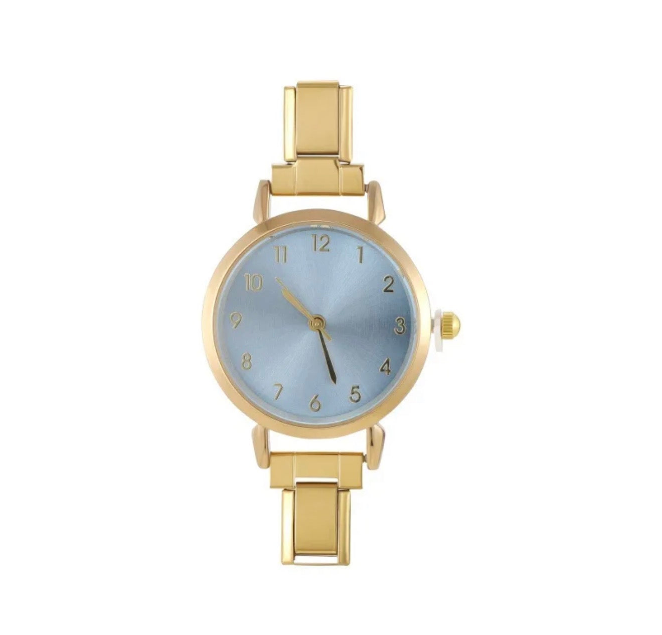 Gold & light blue italian watch