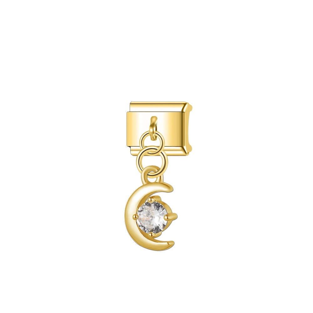 gold moon dangle charm