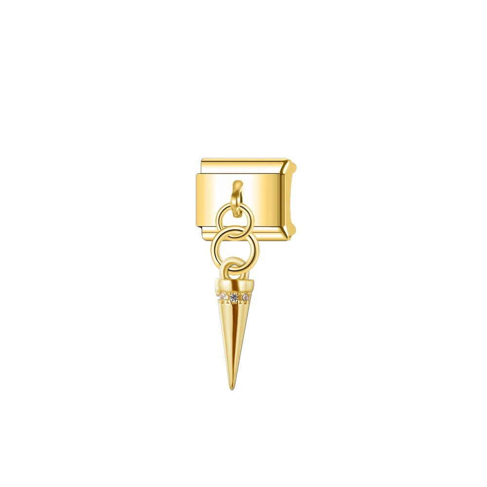 mini spike gold charm