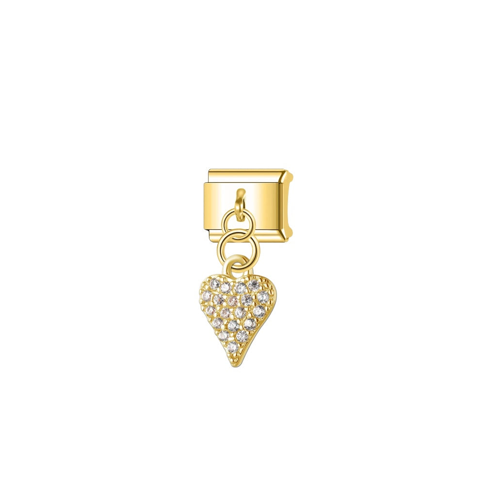mini heart gold charm