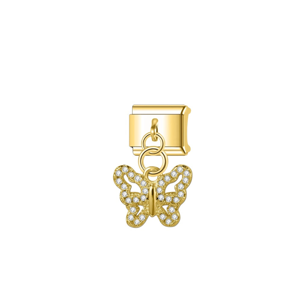 mini butterfly gold charm