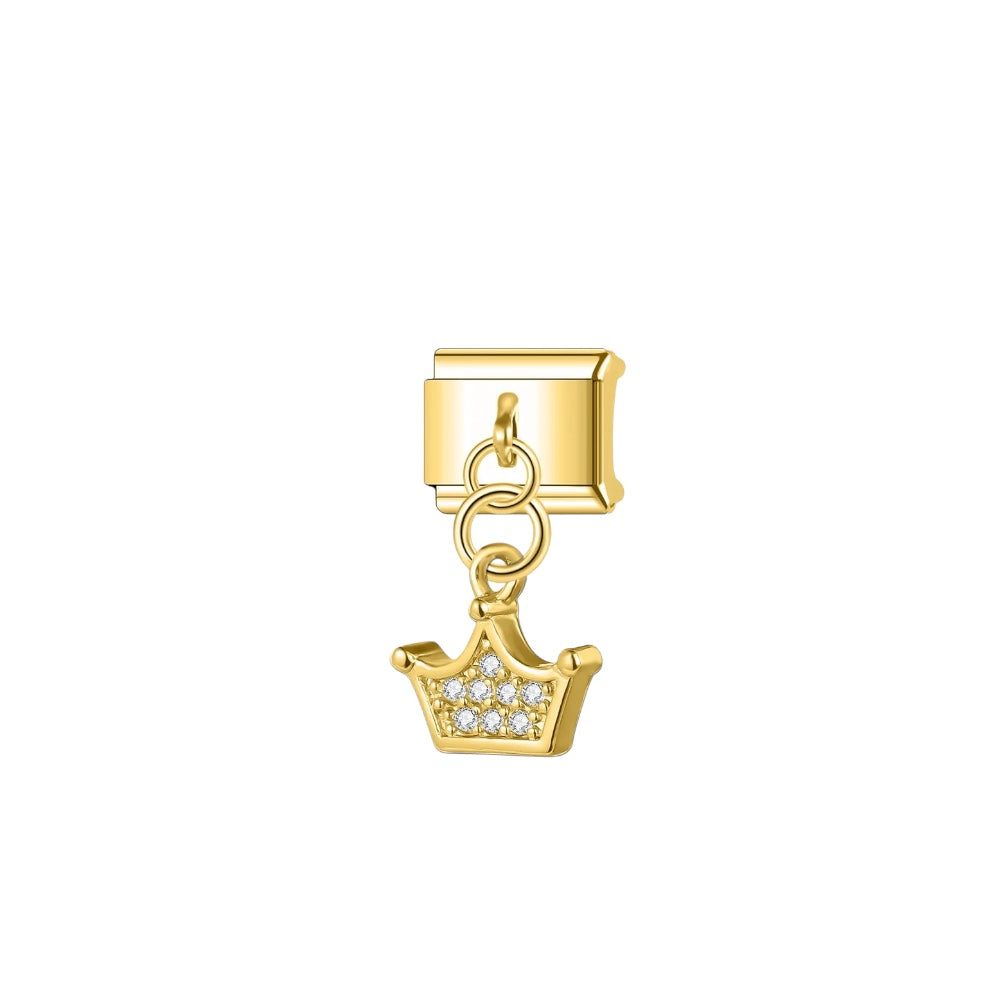 mini crown gold charm