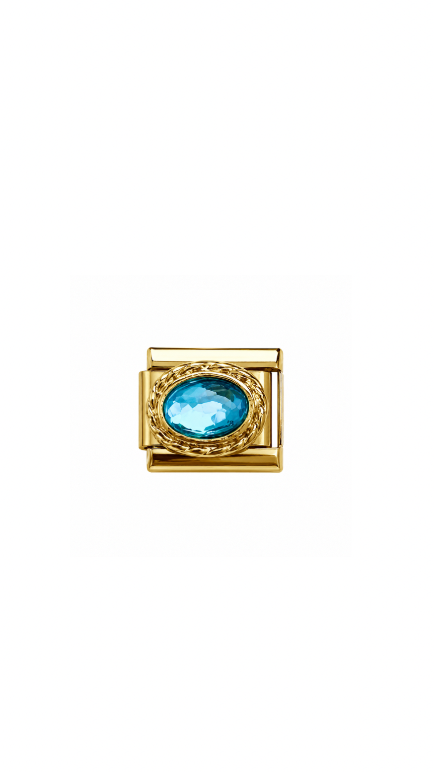 gold blue stone charm
