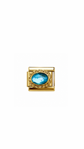 gold blue stone charm