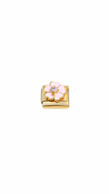 pink & gold flower charm