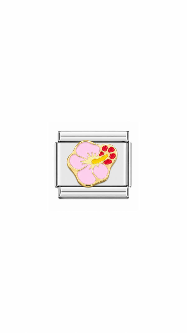 Hibiscus Pink Silver Charm