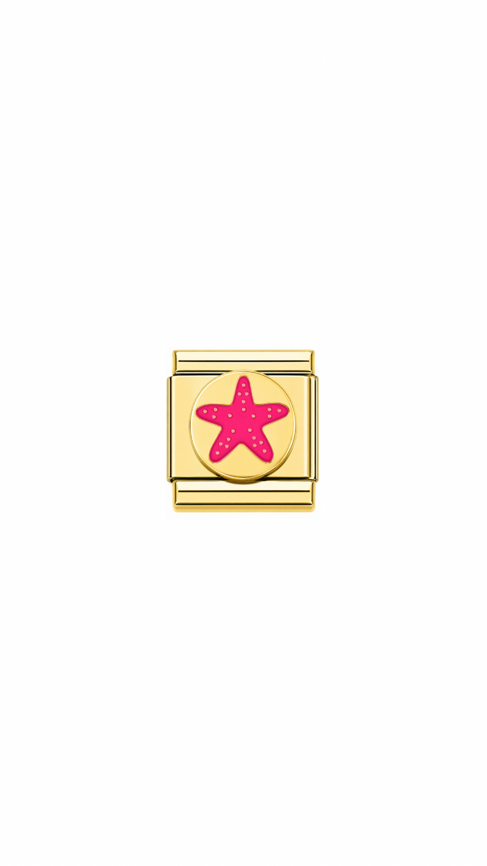 Pink Starfish Gold Charm