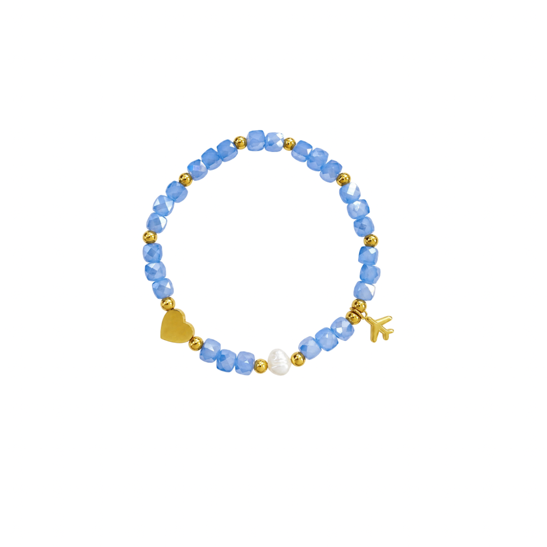 Blue travel lover bracelet