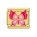 Pink Butterfly Gold Charm