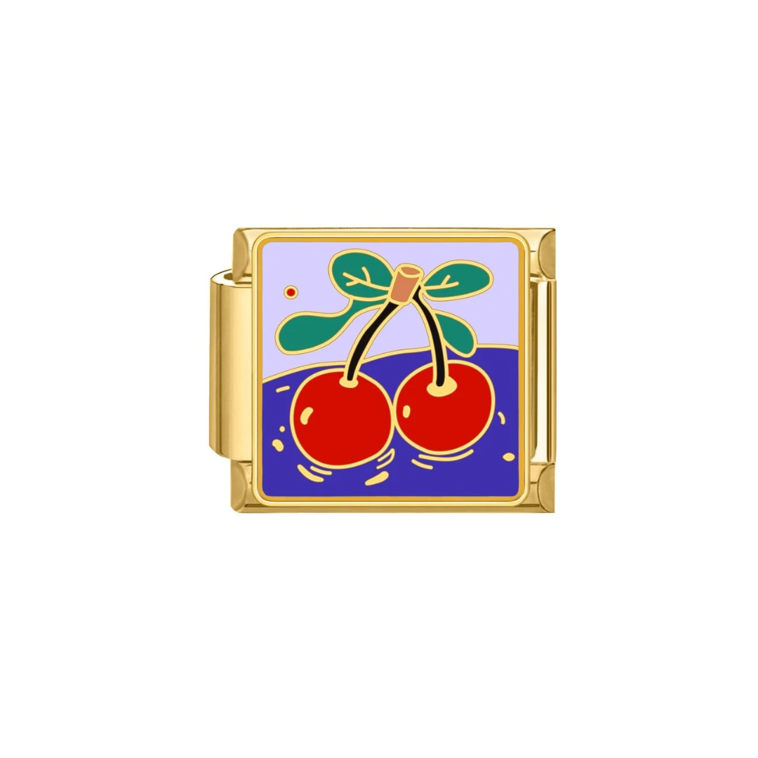 Disco Cherries Gold Charm
