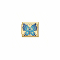 Blue Butterfly Gold Charm