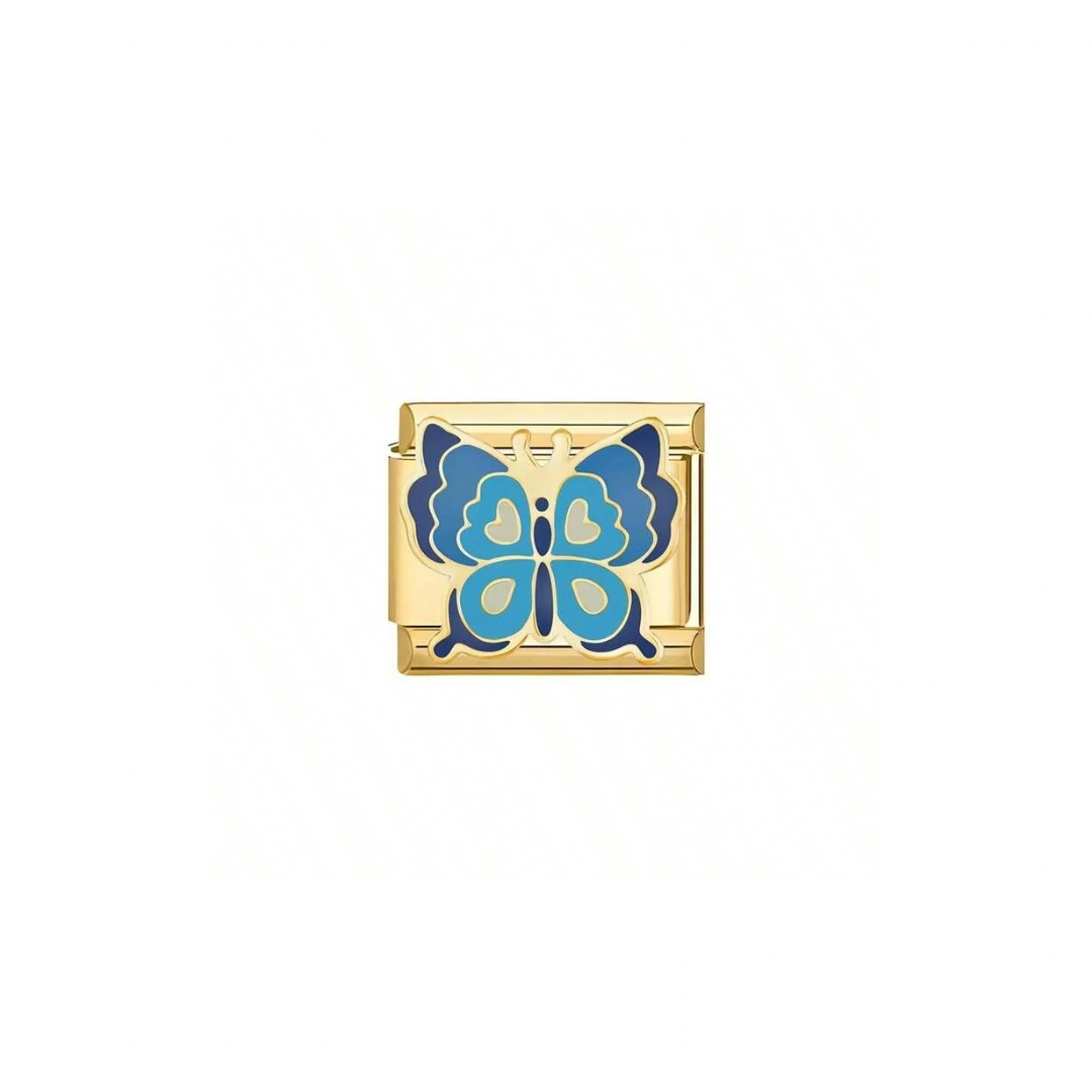 Blue Butterfly Gold Charm