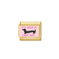 Salchicha Pink Gold Charm