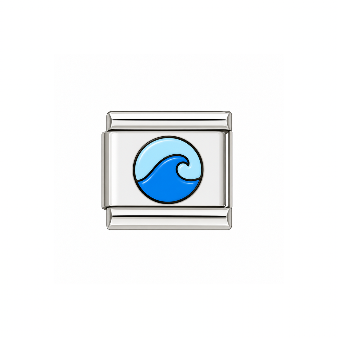 Ocean Wave Silver Charm