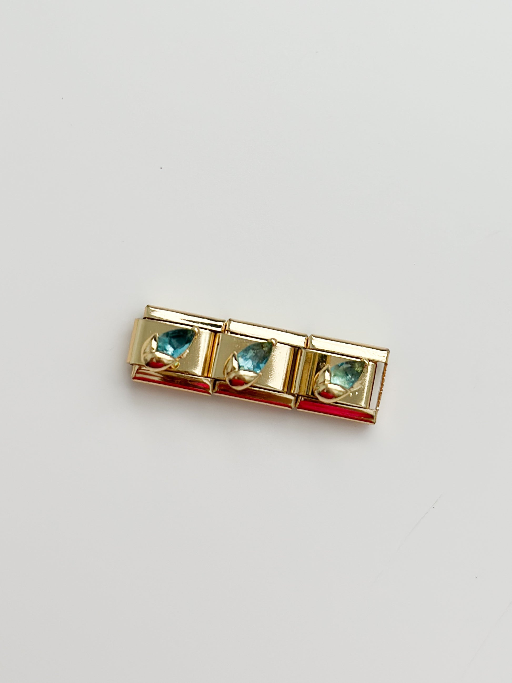 minimalist gold & blue flower charm