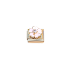 pink & gold flower charm