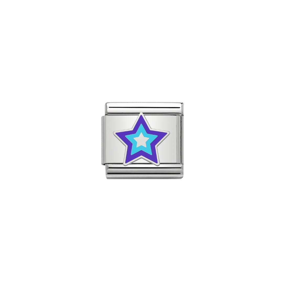 blue and purple star charm