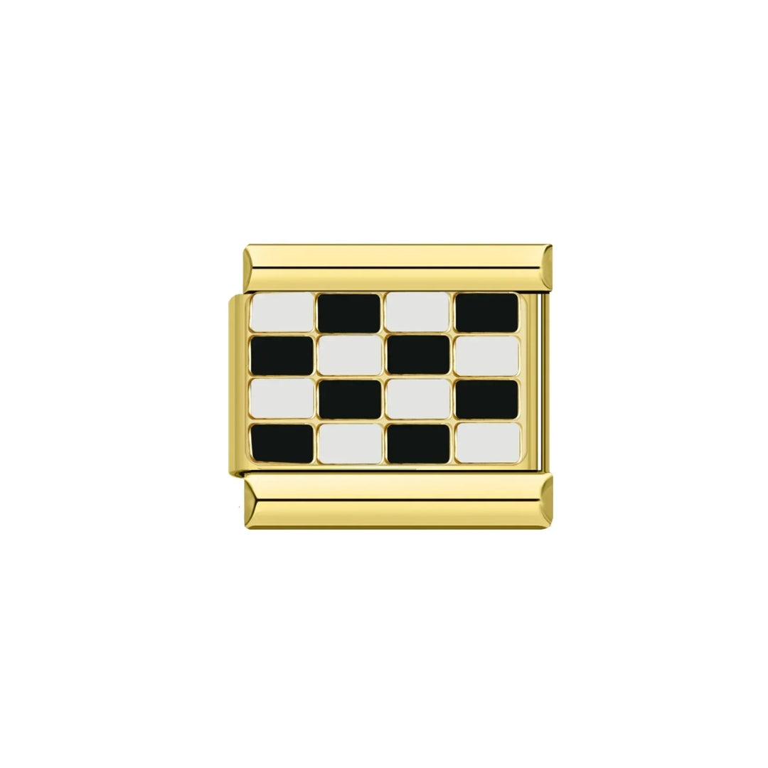 finish flag gold charm