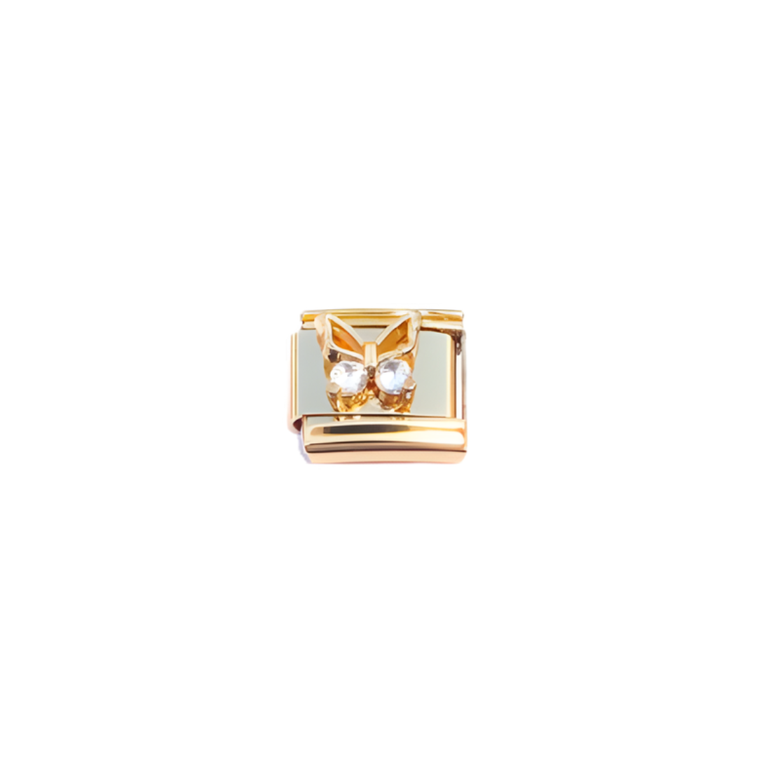 bling butterfly gold charm