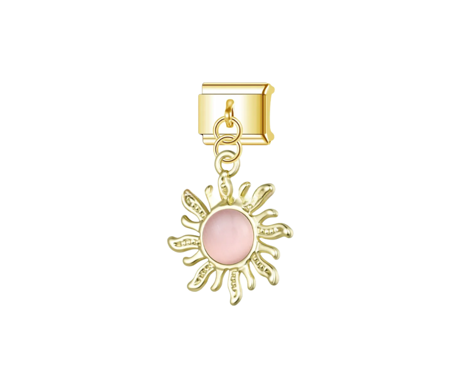Pink Sun Gold Charm