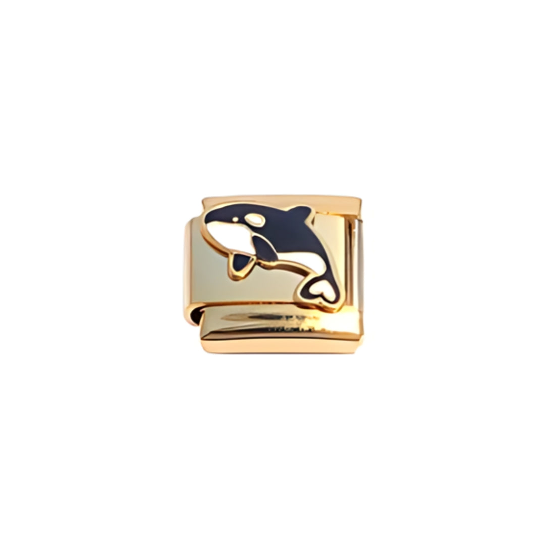 gold whale charm