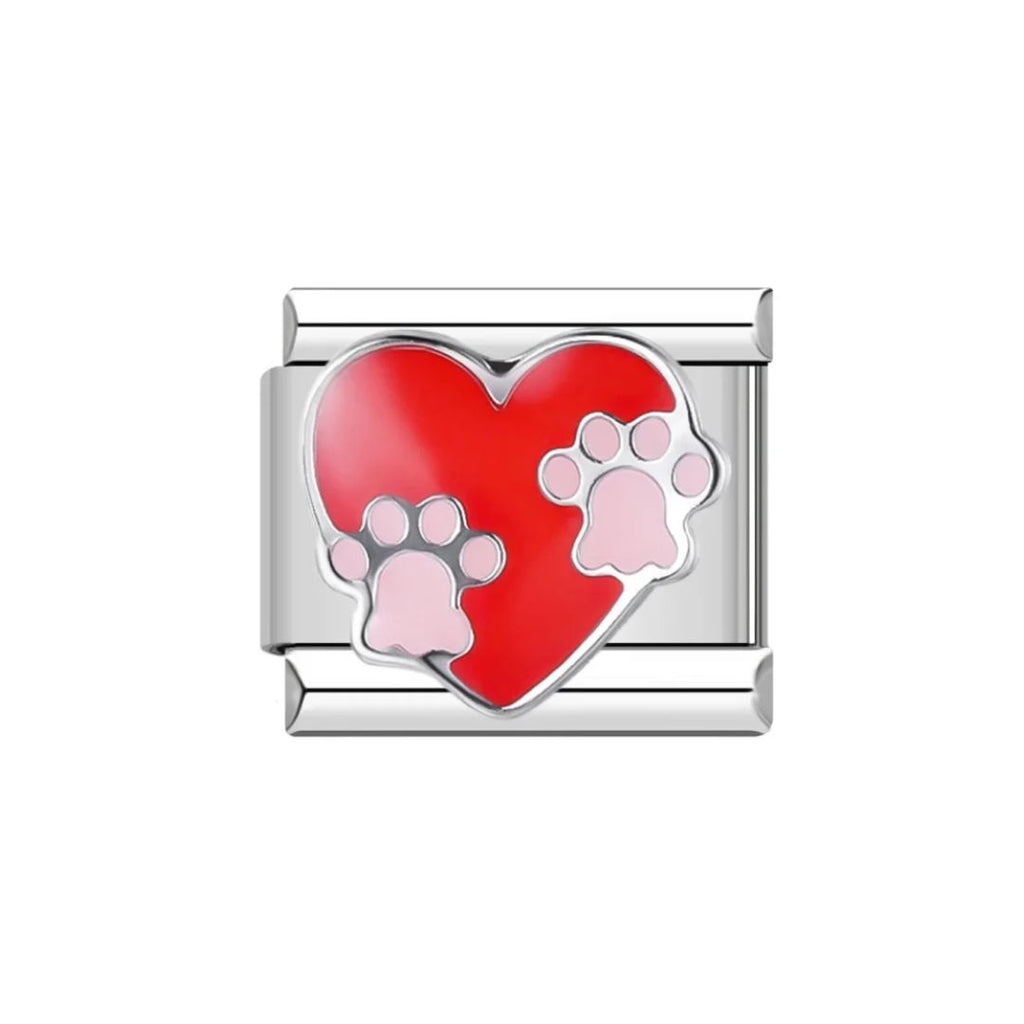 paw heart charm