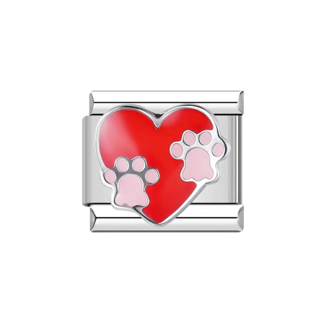 paw heart charm