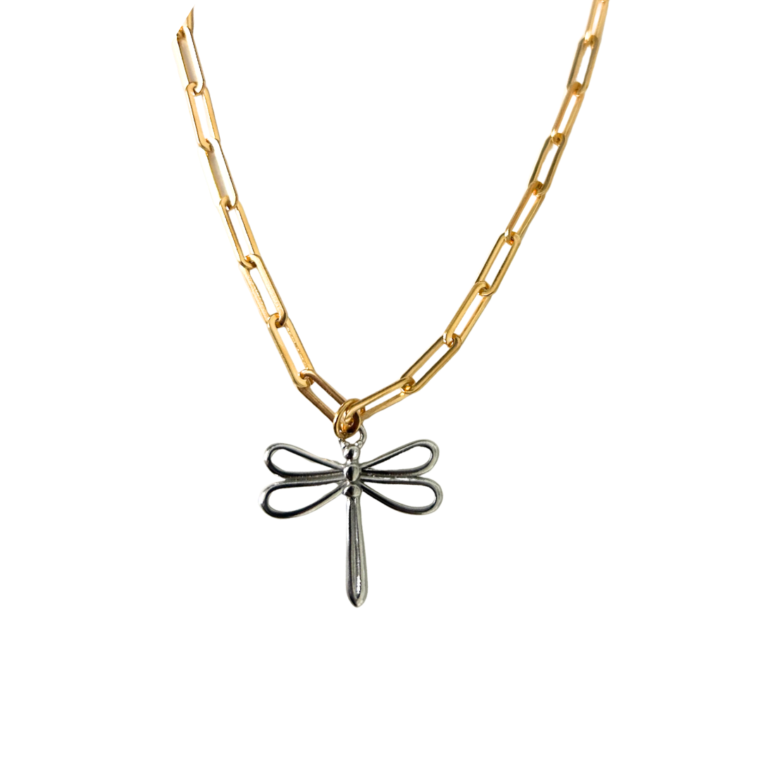 Libelula dorada necklace
