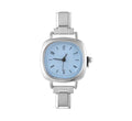 Silver & blue italian watch