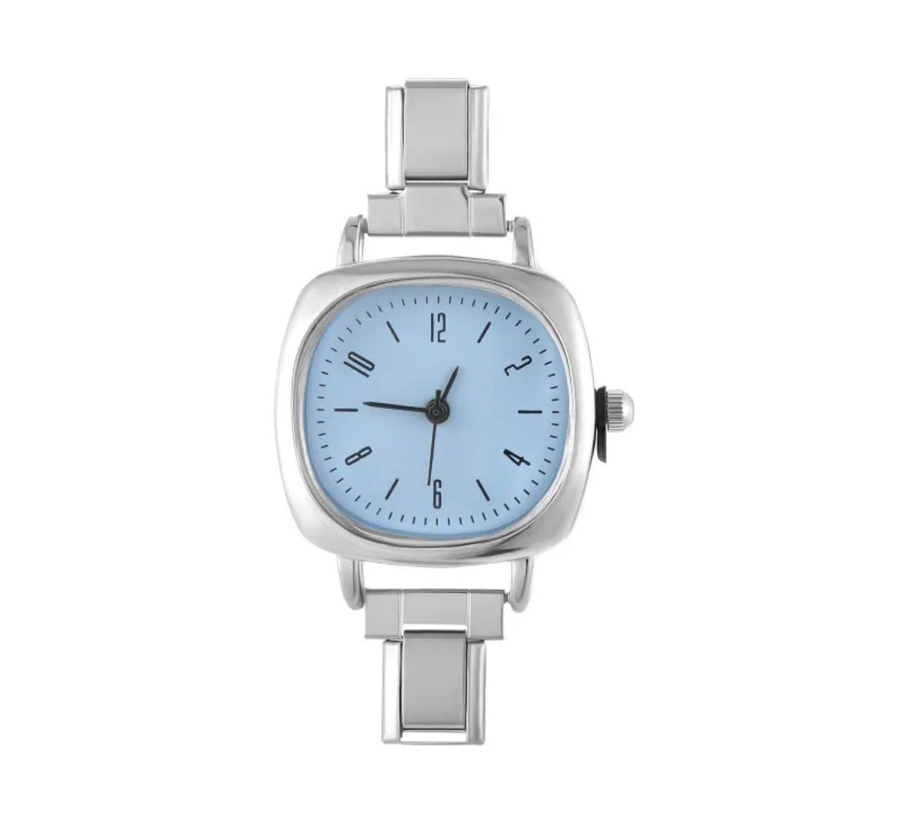 Silver & blue italian watch
