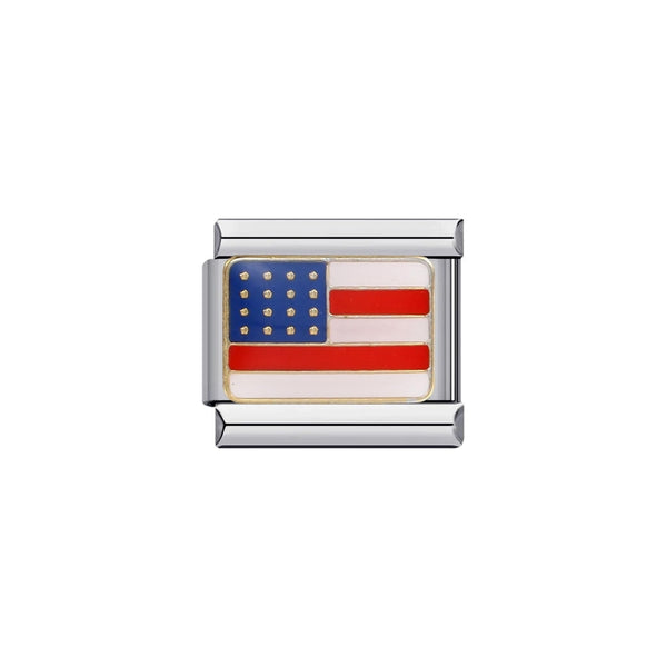 USA flag plata charm