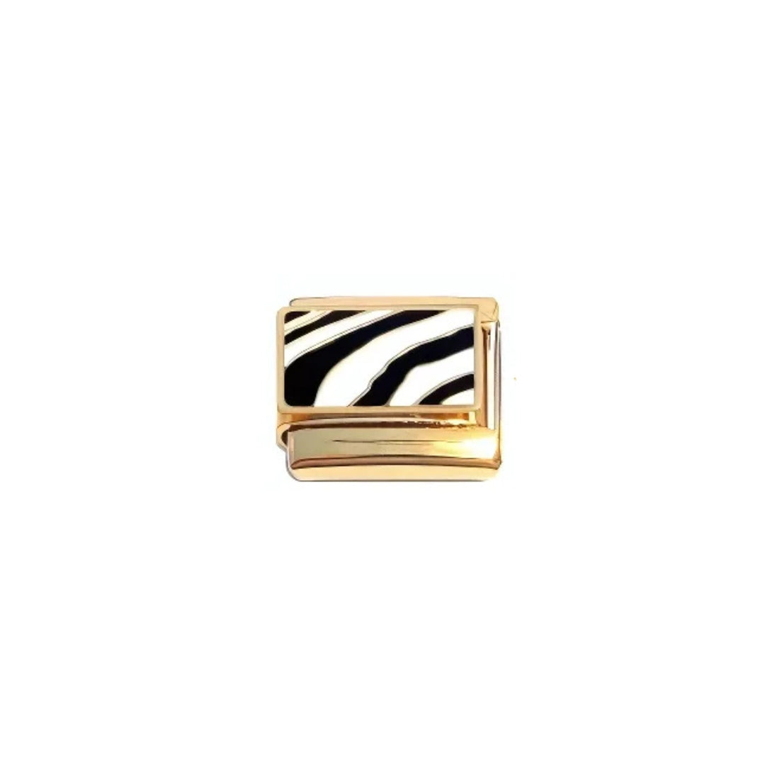 zebra gold charm